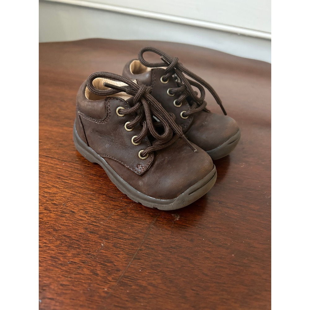 Stride Rite Baby Everest LC Brown Leather Lace Up Boots Size 5M 2248177